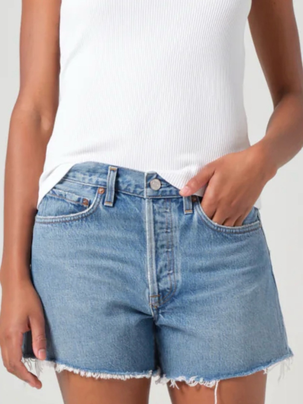 AGOLDE Parker Long Denim Shorts - Picture 3 of 3